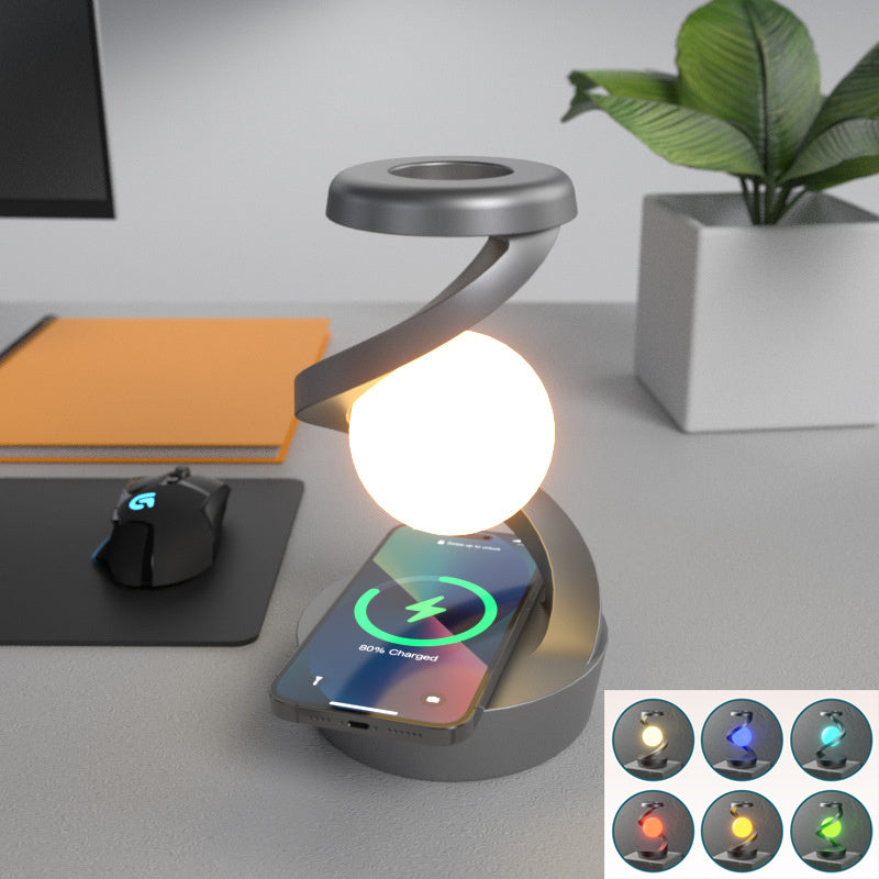 Rotating Moon Desk Lamp With Phone Wireless Charging - TDS INC